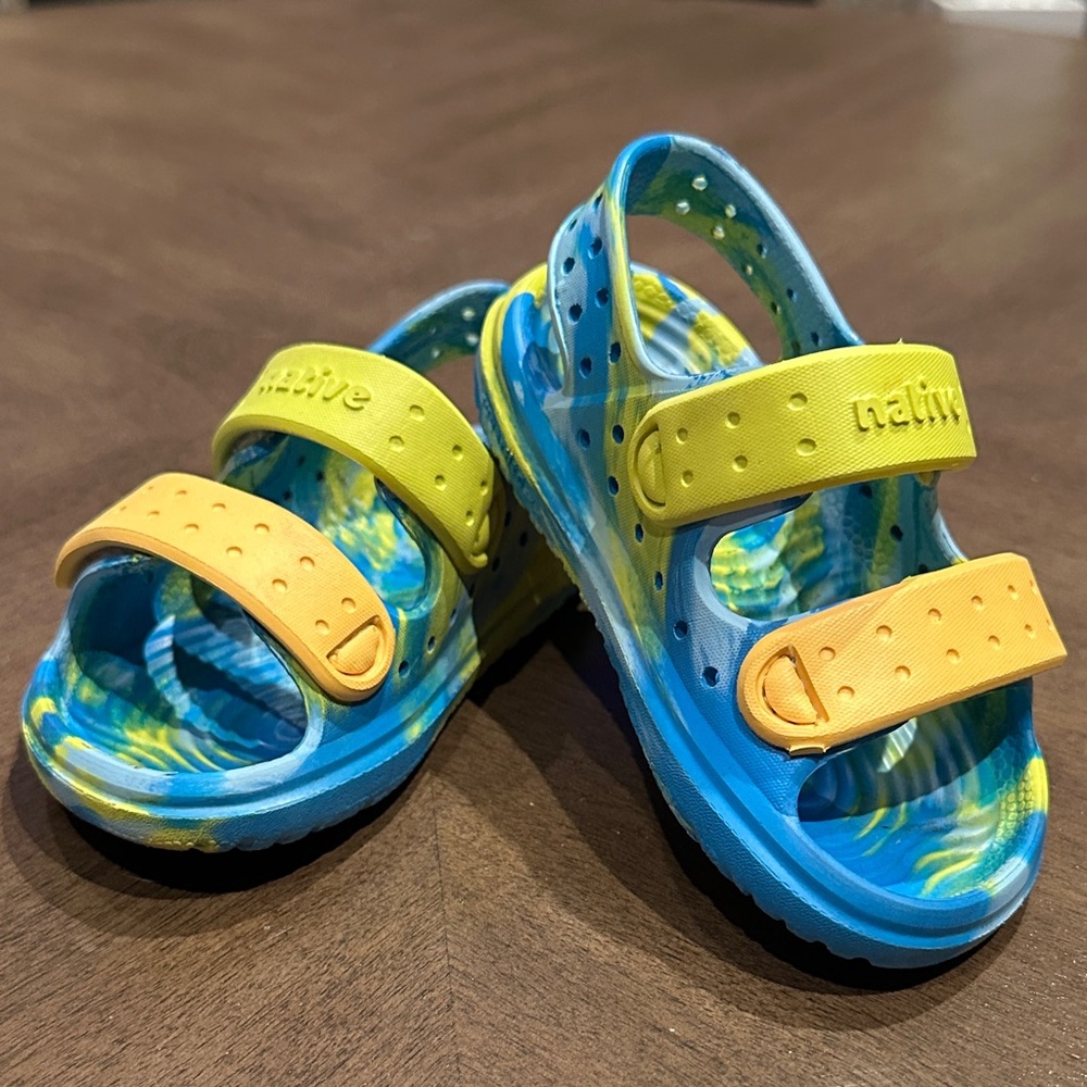 Native Kids Sandals - Blue and Orange
